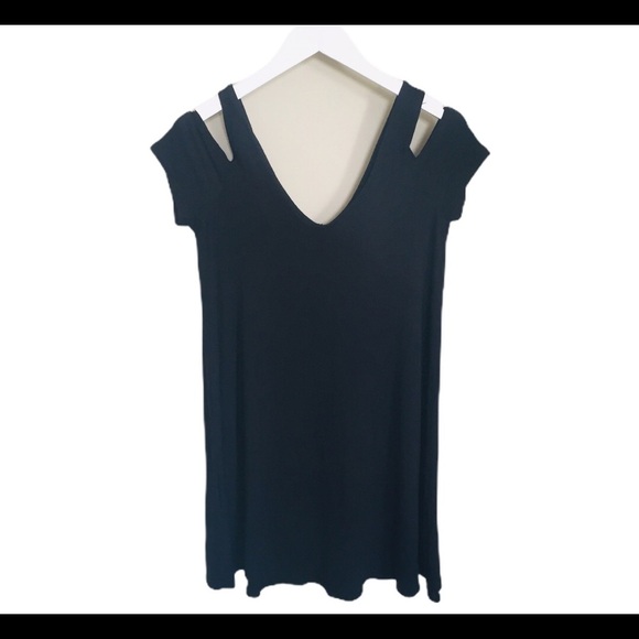 AMERICAN EAGLE OUTFITTERS Swing Dress With Cold Shoulder Detail Black Size Small - Picture 11 of 13